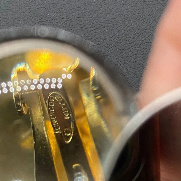 Pretty Woman Polo Navy and White Polka Dot Clip On Earrings Ellen Designs - Picture 8 of 12